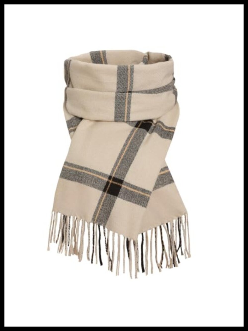 Oversized Plaid Blanket Scarf Tassel Shawl Wrap 100% Polyester
